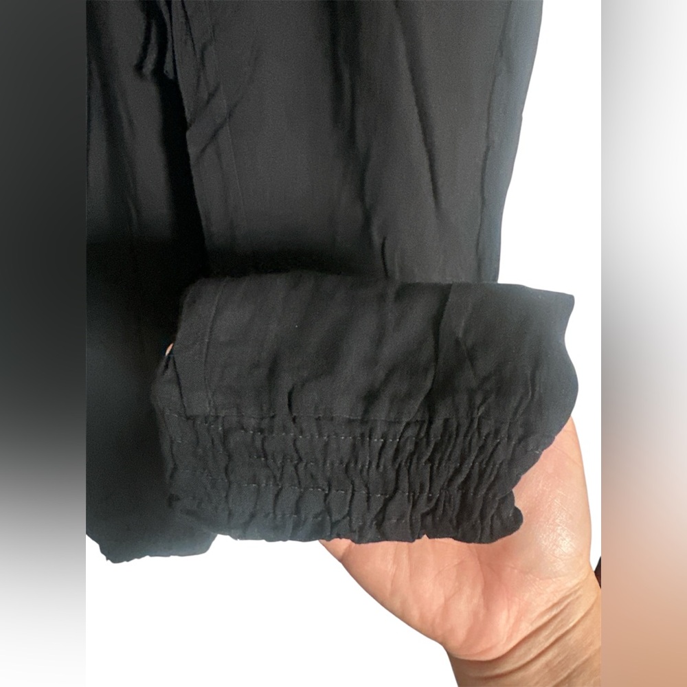 hanger Black Elastic Waist Elastic Ankle Sheer Pants - Picture 3 of 5